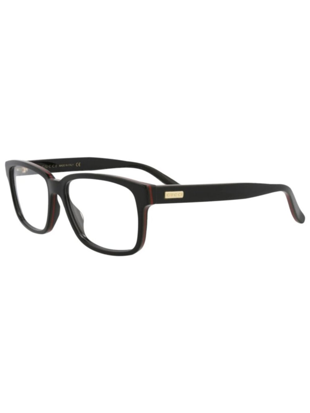 New Gucci Women's Eyeglasses Square Rectangle Acetate Frame Unisex Black Black
